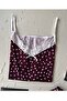 Intive Lace Detailed Soft Plum Polka Dot Patterned Strappy Blouse Shorts Pajama Set - 2