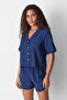 Short sleeve shirt shorts set 9148 navy blue - 4
