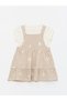Lcw Baby Beige Square Neck Sleeveless Baby Girl Dress & T-Shirt - 2