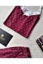 Intive Lace Detailed Soft Burgundy Polka Dot Patterned Strappy Blouse Shorts Pajama Set - 4