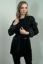Women's Organza Stone Bead Detailed Belted Jacket Blouse Set of 2