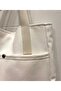 Woven Canvas Snap Shoulder Bag / White - 5