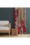 Red & Beige Floral Patterned Background Curtain – Elegant & Stylish Atmosphere 140X260 cm Single Wing - 6