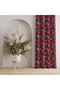 Red Plaid & Floral Patterned Background Curtain – Warm & Stylish Decoration 140X260 cm Single Wing - 2