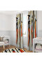 Artistic Figure Patterned Background Curtain & Cushion - Original and Cultural Touch 140x260 CM Single Wing - 3