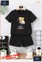 Children's "Bearer Forward Skateboard" Custom Printed Crew Neck T-Shirt - Shorts Set - 2
