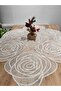 Luxury Tablecloth and Fiskos Lace Gold Glitter Ecru 95X95Cm