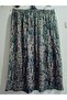 Elastic Waist Vibrant Colorful Patterned Viscose Press Fabric Maxi Length Skirt