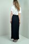 Women's Elastic Waist Wrinkled Long Skirt - 4