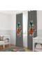 Black-White Checkered and Colorful Flower Motif Curtain – Aesthetic & Spacious Design 140X260 cm Single Wing - 2