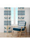 Blue Floral Detailed Deer Patterned Curtain – Aesthetic & Natural Touch 140X260 cm Single Wing - 7