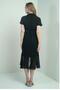 Women's Double Breasted Collar Lined Front Flounce Chiffon Dress - 4