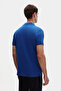 Regular Fit Cobalt Blue Pique Textured 100% Cotton Non-Curling Polo Collar Embroidered T-Shirt - 3