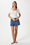Women's Favor Lux Touch Soft Texture U-Neck Ecru Blouse - 6