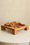 Justwood Tityos Cube Footed 25x25 Cm Wooden Square Cake Presentation Serving Plate