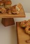 Set of 2 Tityos Cube Plates 25X25 cm and Pyramid 25X25 cm Wooden Square Cake Presentation Serving Plate Set - 4