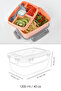 2 Tiers Locked Lid Food Container - Compartmented Lunch Box Diet Nutrition Box Sauce Bowl Fork Spoon Pink - 7