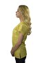 Unisex Women Men Yellow Daisy Patterned Lycra Doctor Nurse Hospital Single Top Uniform - 6