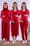 Cotton Maternity Set with Hijab and Breastfeeding Features, 5 Pieces Effortt - Cherry