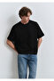 Crew Neck Black Basic T-Shirt Loose Fit / Loose Relaxed Fit 0612518 -900