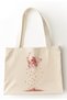 Vase Woman Printed Canvas Tote Bag, Red Floral, Gusseted, Tote Bag, Daily and Beach - 3