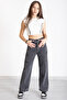 Black Butterfly Print Wide Leg Girls' Jean Trousers 20275 - 4