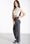 Black Butterfly Print Wide Leg Girls' Jean Trousers 20275 - 2