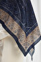 Vela Pattern Soft Shawl - Navy Blue - 3