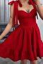 Red Dress with Chest Tie - 3