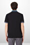 Men's Black Slim Fit Narrow Cut 100% Cotton Non-Roll Polo Neck T-Shirt - 3