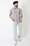 Striped Collar Half Zipper Oversize T-Shirt Stu-2473_30464 - 5