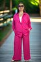 Front Buttoned Tunic Shirt Waist Elasticized Pocketed Pants Large Size Wrap Around Double Set