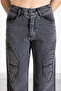 Black Butterfly Print Wide Leg Girls' Jean Trousers 20275 - 5