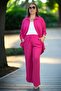 Front Buttoned Tunic Shirt Waist Elasticized Pocketed Pants Large Size Wrap Around Double Set - 6