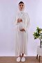 Maternity Set with Hijab and Hidden Breastfeeding Feature - 5 Pieces - Ecru - 2