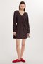 Women's Slim Fit Slim Fit Long Sleeve Tie-Up V-Neck Printed Viscose Dress