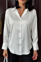 White Lightly Flowing Satin Shirt - 2