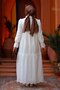 Collared Lace Dress White - 5