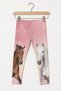 Girl's Digital Printed Horse Patterned Pink Tights - 3