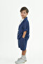 Indigo Muslin Jacket Shorts Set - 3
