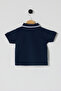 Baby Boy Polo Collar Pigment Printed Summer Regular Fit Navy Blue T-Shirt Usb2511-C-V1 - 3