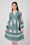 V-Neck Cotton Viscose Dress - 3