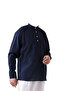 Men's Comfortable Cut 3 Button Judge Collar Hajj and Umrah Linen Shirt - 3