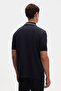 Ds Damat Regular Fit Navy Blue Pique Textured Polo T-Shirt - 3