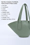 Mint Green Shk124 Faux Leather, Lined, Zippered, Single Compartment Hand, Arm and Shoulder Bag - 3