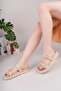 Women's Beige Daily Double Layer Comfortable Sole Sandals Slippers - 3