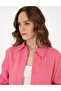 Pink Oversize Long Sleeve 100% Linen Shirt 50301078-Vr041 - 2