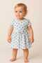 - Comfortable Use Flower Patterned Girl's Summer Combed Cotton Dress - Breathable Lycra Fabric