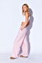 Pink Striped Relaxed Fit Elastic Waist Cotton Women's Pajama Pants | MKS669608-01 - 3