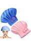 Hair Drying Cap Head Towel Shower Cap Wet Hair Drying Cap Microfiber 1 Piece - 5